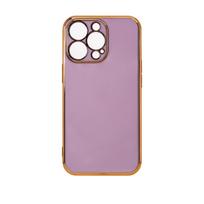 Lighting Color dėklas telefonui Xiaomi Redmi Note 11 gelinė apsauga su auksiniu rėmeliu violetinė