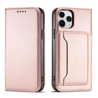 Magnetinis dėklas kortelėms iPhone 12 Pro dėklas kortelių piniginė kortelių stovas rožinis