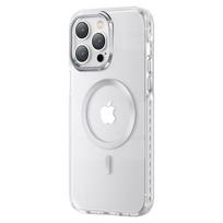 Kingxbar PQY Ice Crystal Series magnetinis dėklas telefonui iPhone 14 Plus MagSafe sidabrinis