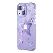 Kingxbar Heart Star Series dėklas iPhone 14 Plus violetinė žvaigždės dėklas