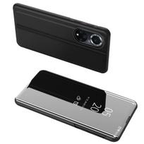 Dėklas telefonui Clear View Huawei nova 9 flip dėklas juodas