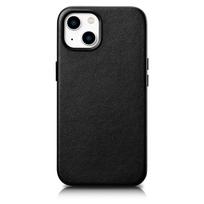 iCarer Dėklas Odinis viršelis iPhone 14 Plus natūralios odos dėklas juodas (suderinamas su MagSafe)