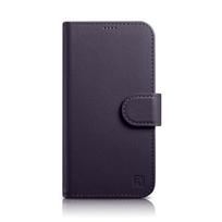 iCarer Dėklas telefonui 2in1 odinis flip dėklas su dangteliu Anti-RFID violetinis iPhone 14 (WMI14220725-DP)