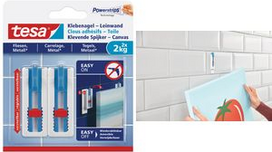 tesa Powerstrips Klebenagel, für Fliesen & Metall, 2,0 kg für Leinwand und Keilrahmen, höhenverstellbar, - 1 Stück (77768-00000-00)
