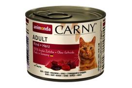 Animonda Carny Adult visavertis šlapias pašaras suaugusioms katėms, jautiena ir širdys, konservai, 200g