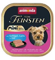 Animonda Vom Feinsten Mini Adult visavertis šlapias pašaras suaugusiems mažų veislių šunims, paukštiena, lašiša, krapai, 100g