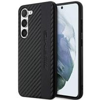 AMG AMHCS23MBLSCA S23+ S916 - juodas kietas dėklas su karbono juostele ir reljefu