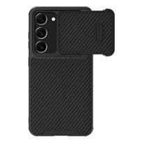 Nillkin Sintetinio pluošto S dėklas telefonui Samsung Galaxy S23 su kameros dangteliu juodas