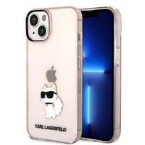 Karl Lagerfeld Ikonik Choupette dėklas telefonui iPhone 14 - rožinis
