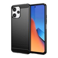 Lankstus anglies rašto dėklas telefonui Xiaomi Redmi 12 Carbon Case - juodas
