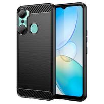 Dėklas telefonui Infinix Hot 12 Pro - juodas lankstus silikoninis anglies dangtelis