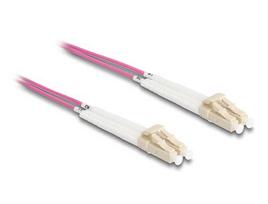 Delock 5 m angled multi-mode OM4 LC duplex to LC duplex optical fiber cable