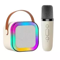 Goodbuy beige bluetooth karaoke speaker with microphone