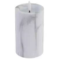 BESK LED candles 7.5x15cm, marble effect