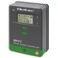 Qoltec MPPT Solar Charge Controller with Temperature Sensor, 10A | 12V / 24V | LCD | 2 x USB | GEL | LiFePO4