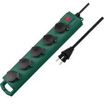 Brennenstuhl Super-Solid SL 554 IP54 garden power strip, 5-way with switch (green/black, 5 meters) 1159910215