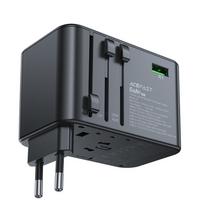 Universalus kelioninis įkroviklis Acefast Z1 75W GaN 2xUSB-A/3xUSB-C juodas