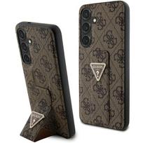Guess GUHCS24SPGS4TDW S24 S921 rudas/rudas kietasis dėklas Grip Stand 4G Triangle Strass