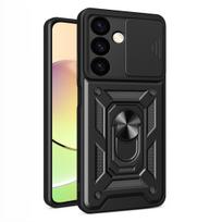 Hybrid Armor Camshield šarvuotas dėklas telefonui Samsung Galaxy S24+ su kameros dangteliu - juodas