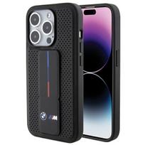 BMW su stovu lygus ir perforuotas dėklas telefonui iPhone 15 Pro - juodas