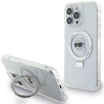 Karl Lagerfeld KLHMP15XHMRSKHH iPhone 15 Pro Max 6.7" baltas kietas dėklas su stovu Karl Head MagSafe