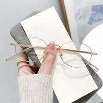 Vintage Anti-Blue Light Oval Glasses Women's Oval Metal Frame Brand Fashion Y2K Woman Metal Optical Frames Computer Glasses rožinio aukso spalvos
