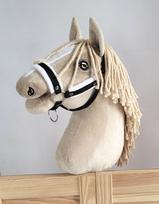 Adjustable horse halter Hobby Horse A3 black with white fur