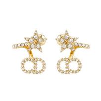 Dior Brass Crystal Zirconia Earrings Women earrings Gold E1099CDLCY-D301 Box+Shopping Bag