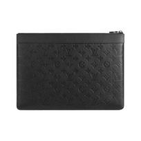 Louis Vuitton Discovery Pochette Classic Monogram įspausta Užtrauktukas Didelė karvės odos delninė Vyriška delninė Juoda M62903 Basic Set (Bag+Dust Bag)