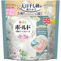 Bold Laundry Sun Gel Balls Inspired by White Tea Floral Refill Pack of 55 Detergent, 4-in-1, 5-Star Hotels, & Scent,