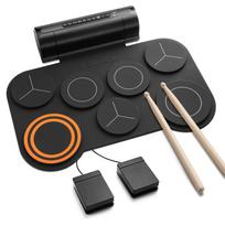 Donner elektroniniai būgnai Nešiojami būgnai Maitinimas MIDI Įrašymas 12 Demo 9 Pėdos Garso USB Japonų instrukcijų rinkinys, Susukamas rinkinys, Įmontuotas garsiakalbis, 2 krypčių juoda