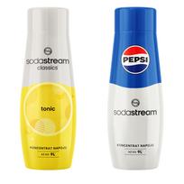 2x SODASTREAM TONIC sirupas + PEPSI Cola koncentratas sodrintuvui