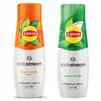 2x Sodastream Lipton Ice Tea Persikų Persikų + Ice Tea Žalias sirupas