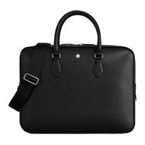 Montblanc Sartorial Classic Logotipo Užtrauktuko Užsegimo Odinis Portfelis Peties Crossbody Rankinė Vidutinė Vyriškos rankinės Juoda MB198851 Basic Set (Bag+Dust Bag)
