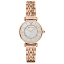 EMPORIO ARMANI Women's Two Hand Rose Gold Tone Stainless Steel Watch AR1909 Rose Gold