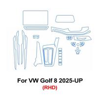 Skaidri TPU plėvelė automobiliui Volkswagen VW Golf 8.5 2026 Golf 8 MK8.5/7 2026 Pavarų svirties skydeliui, centrinei GPS konsolėi PPF apsauga
