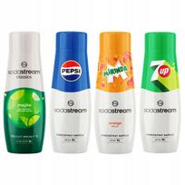 SODASTREAM Pepsi + Mirinda + 7Up + Mojito sirupai gazuotam vandeniui 4 vnt.