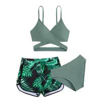 Merginų 3 vnt. Bikini Rinkinys Vaikams Maudymosi Kostiumas ir Paplūdimio Sijonai Vaikų Maudymosi Kostiumai Paaugliams Mergaitėms Maudymosi Kostiumas 120