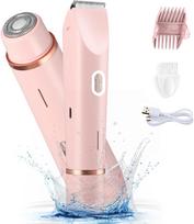 2-in-1 elektrinis bikini žoliapjovė moterims – Įkraunamas vandeniui atsparus plaukų šalinimo prietaisas rožinė