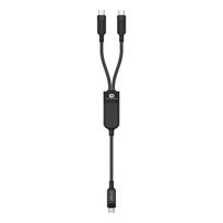 Acefast C5 USB-C - USB-C / USB-C 2in1 100W 480Mb/s kabelis - juodas