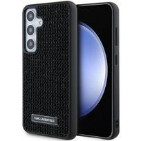 Karl Lagerfeld Krištolinė Metalinis Logotipas dėklas telefonui Samsung Galaxy S24+ - juodas