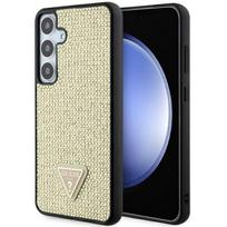 Guess Rhinestone Triangle dėklas, skirtas Samsung Galaxy S24+, aukso spalvos