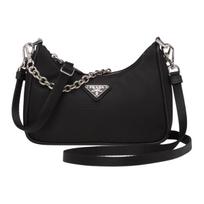 Prada Re-Edition Hobo Nailono ir Odos Pečių Krepšys Moteriški krepšiai Juodas 1TT122-064-F0002 Basic Set (Bag+Dust Bag)