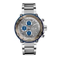 Guess Collection Gc Bold Chronograph Nerūdijančio plieno Šveicariškas vyriškas laikrodis, Sidabro-mėlynas tonas, Apyrankė, X56010G5S, sidabras