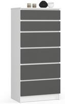 Komoda Akord K60, balta sp./pilka sp., 130 cm x 40 cm x 60 cm