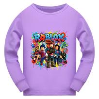 5578 Laisvalaikio berniukų ir mergaičių Roblox ilgomis rankovėmis marškinėliai 110cm violetinė