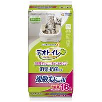 Deodorizing and antibacterial sheets for multiple cats in a Deodorizing Toilet System Litter Box (16 sheets)