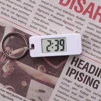 Nešiojamas Mini LCD Elektroninis Kabantis Laikrodis Unisex Studentams Elektroninis Laikrodis Raktų Pakabukas Skaitmeninis Laiko Rodymas Laikrodis Mažas Pakabukas balta