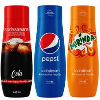 3 SodaStream Cola+Pepsi+Mirinda koncentratų rinkinys