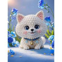 DIY Little White Dog Pearl Art Painting for Home Wall Decor Arts Craft  for Adults/Beginners Gift Idea Home Decor Without Frame 30x40cm